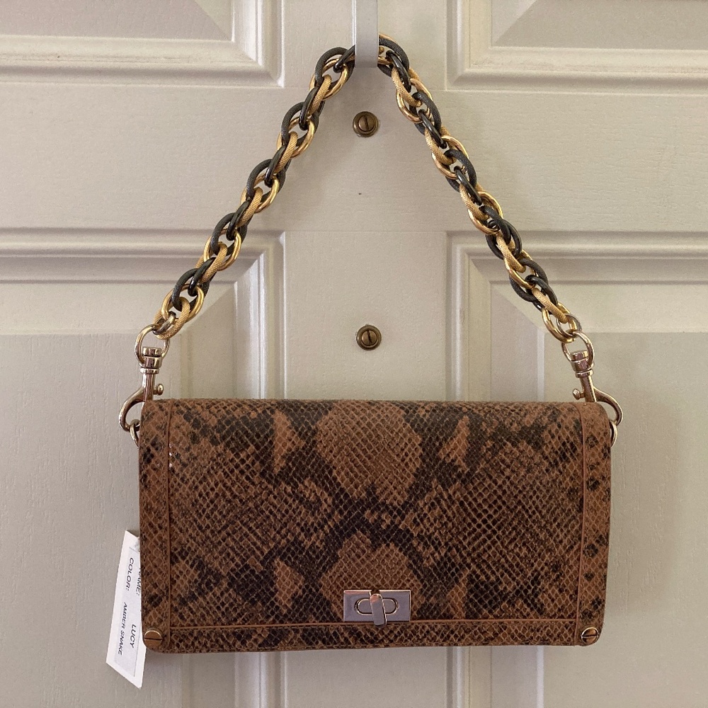 Alexis Hudson Lucy Crossbody Handbag/Amber Snake//NEW/$325 RETAIL!